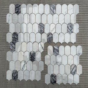 Crazy Pave Marble Mosaic Emperador Dark XXMSD316346 Polished