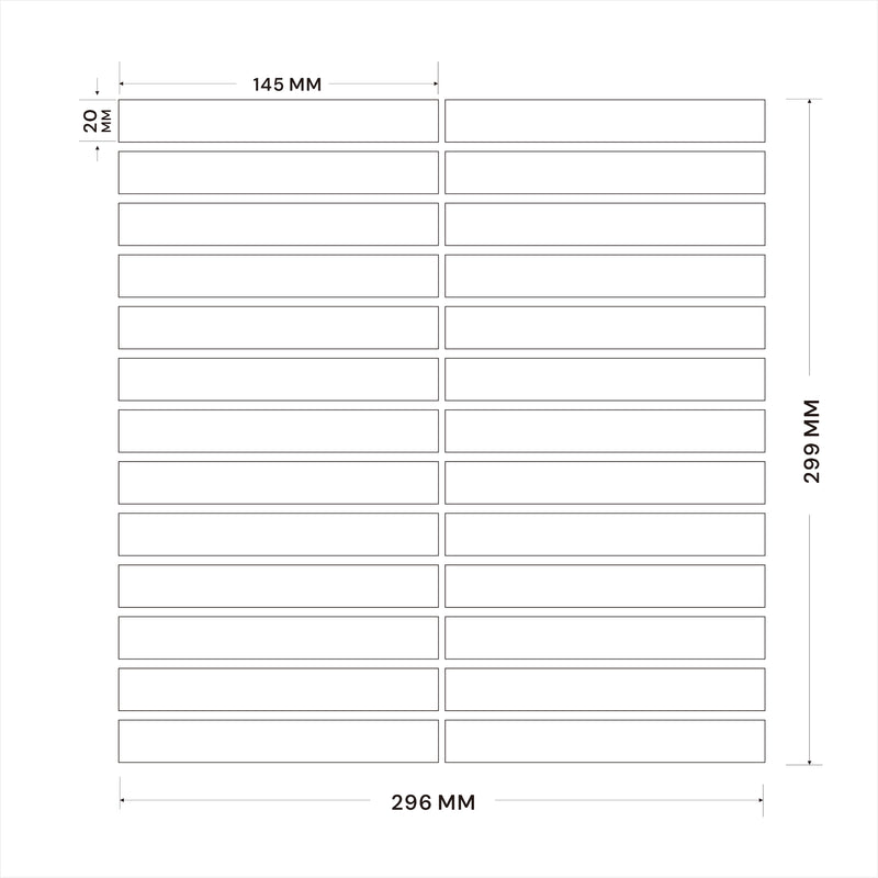 Porcelain Mosaic | Kit Kat | 20x145 | SZ015 | Gloss
