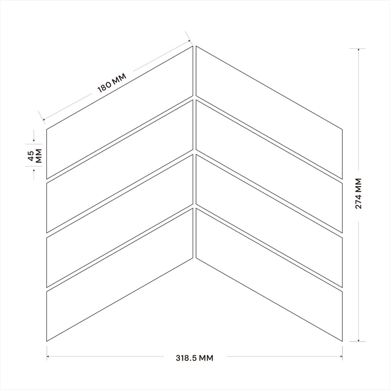 Porcelain Mosaic | Carrara | 45x180 | KLB5218001 | Matt
