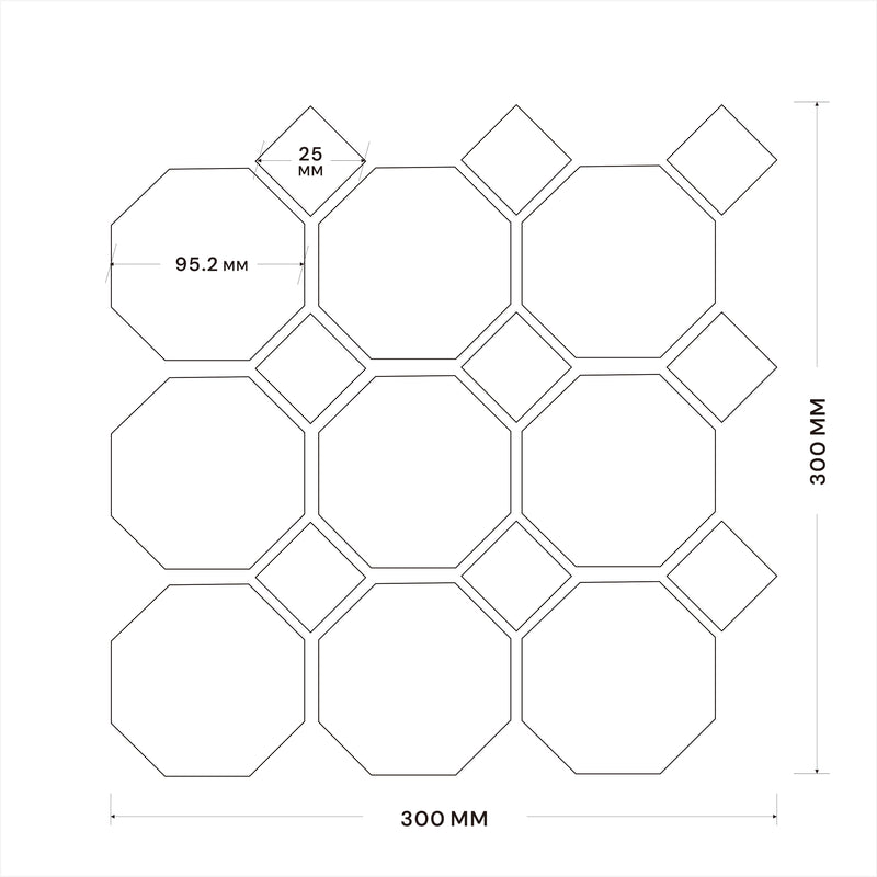 Porcelain Mosaic | Carrara | 95x95 | KJ95202 | Matt