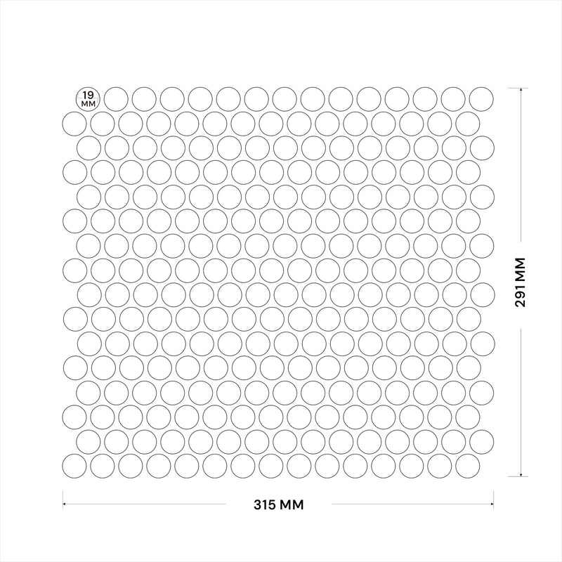 Porcelain Mosaic | Penny Round | D19 | NKJ1953 | Gloss