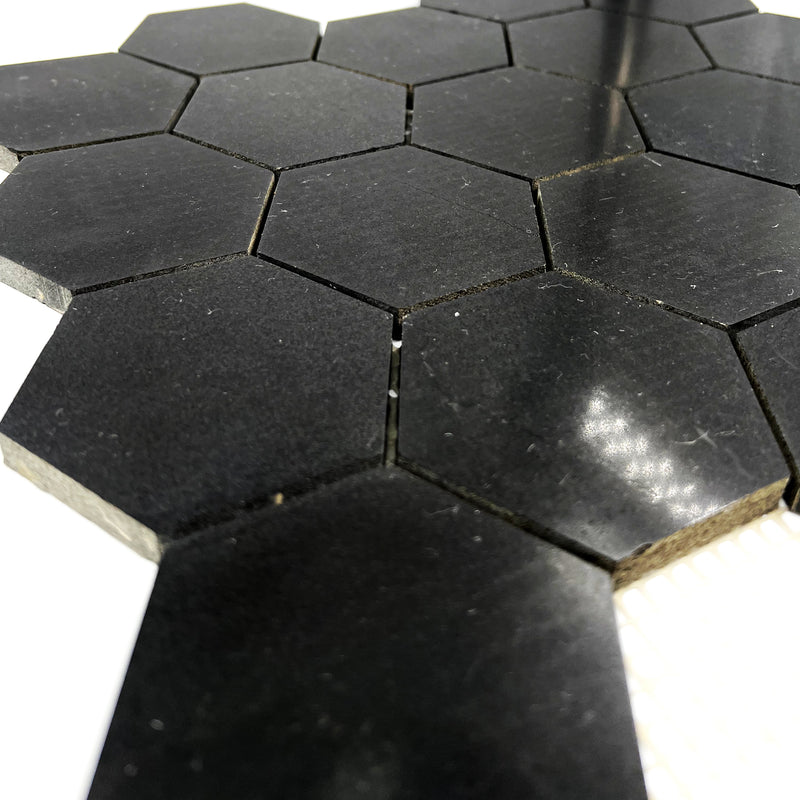 Hexagon Marble Mosaic Black LB05 Polished
