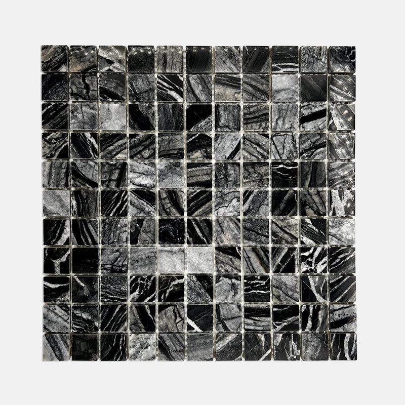 Square Marble Mosaic Fossil Wood LB07 Polished