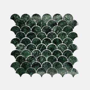 FanShape Marble Mosaic Indian Green LG01 Polished