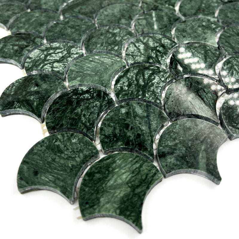 FanShape Marble Mosaic Indian Green LG01 Polished