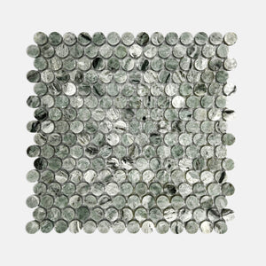 PennyRound Marble Mosaic Green LG09 Polished