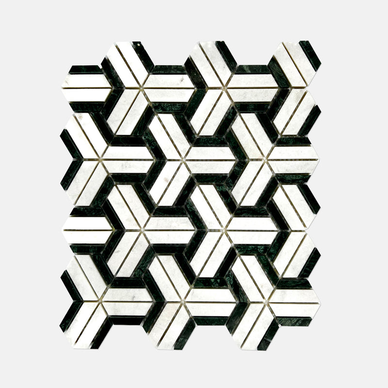 Special Marble Mosaic Green White LG13 Polished