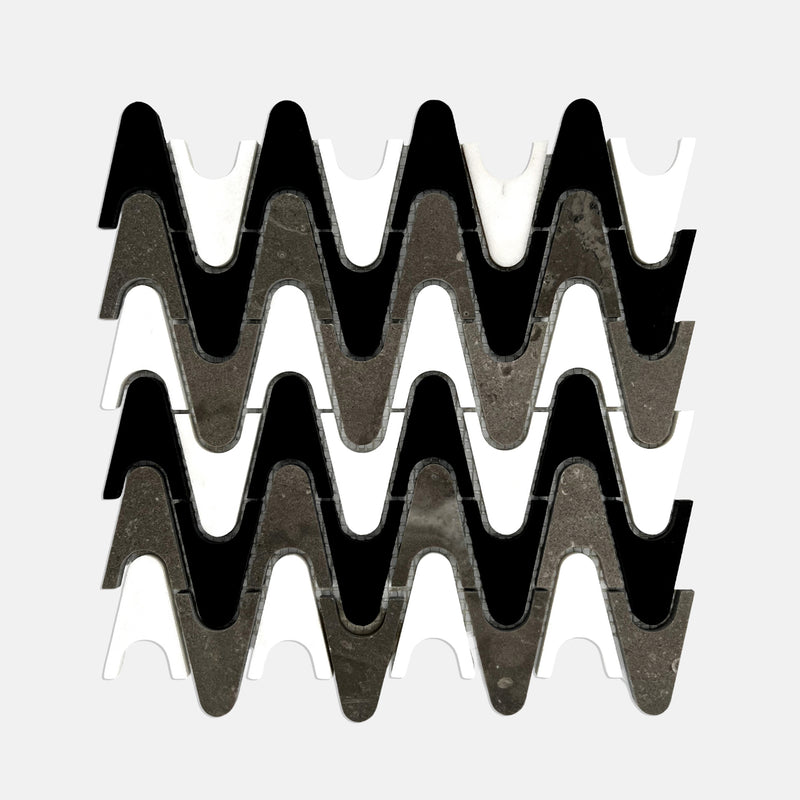 Special Marble Mosaic Black White Grey LG17 Polished