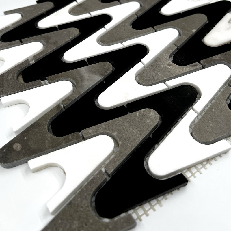 Special Marble Mosaic Black White Grey LG17 Polished