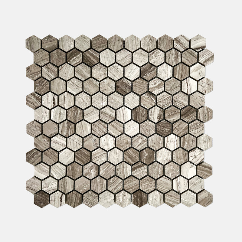 Hexagon Marble Mosaic Grey LV01 Polished