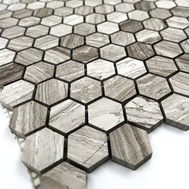 Hexagon Marble Mosaic Grey LV01 Polished