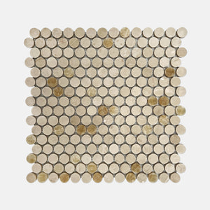 PennyRound Marble Mosaic Honey Onyx Sivec LV04 Polished