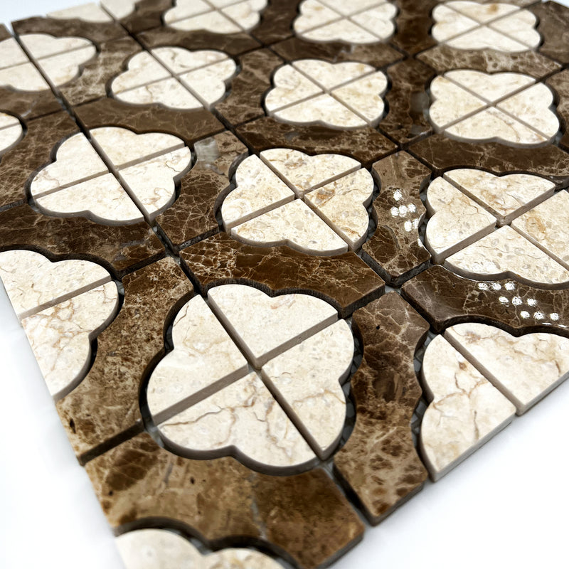 Special Marble Mosaic Emperador Light Bianco Perlino LV07 Polished