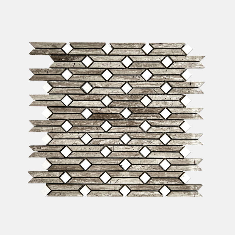 Special Marble Mosaic White Grey LV12 Polished