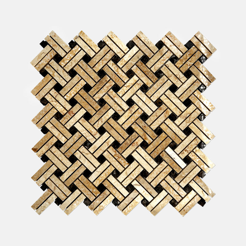 Rectangle Marble Mosaic Emperador Dark LV14 Polished