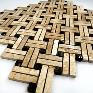 Rectangle Marble Mosaic Emperador Dark LV14 Polished