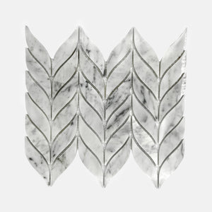 Chevron Marble Mosaic Carrara White LW03 Polished