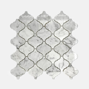 Baroque Marble Mosaic Carrara White LW11 Polished