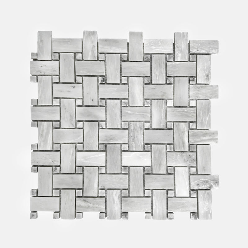 Blocky Marble Mosaic White LW16 Polished
