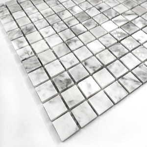 Square Marble Mosaic Carrara White LW17 Polished