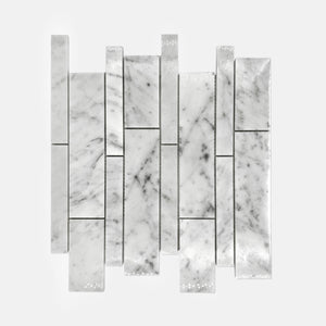 Rectangle Marble Mosaic Carrara White LW21 Polished