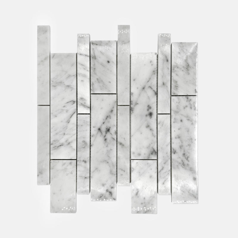 Rectangle Marble Mosaic Carrara White LW21 Polished