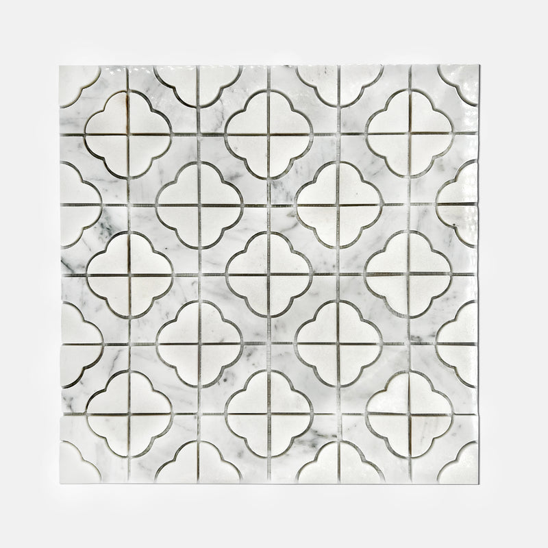 Special Marble Mosaic Yugoslavia Carrara White LW34 Polished