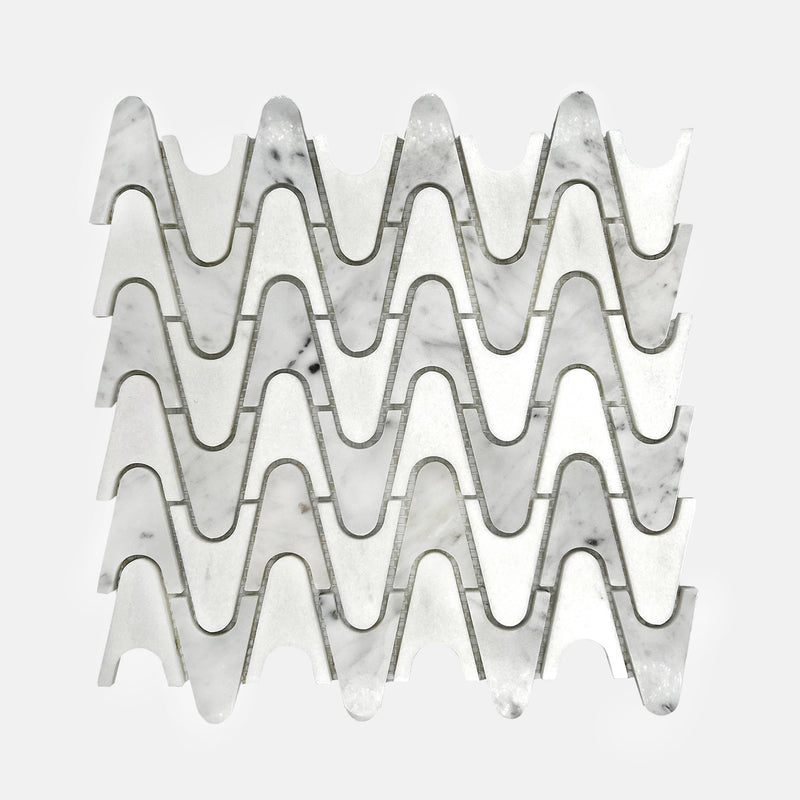 Special Marble Mosaic Yugoslavia Carrara White LW35 Polished