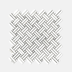 Rectangle Marble Mosaic Carrara White LW38 Polished