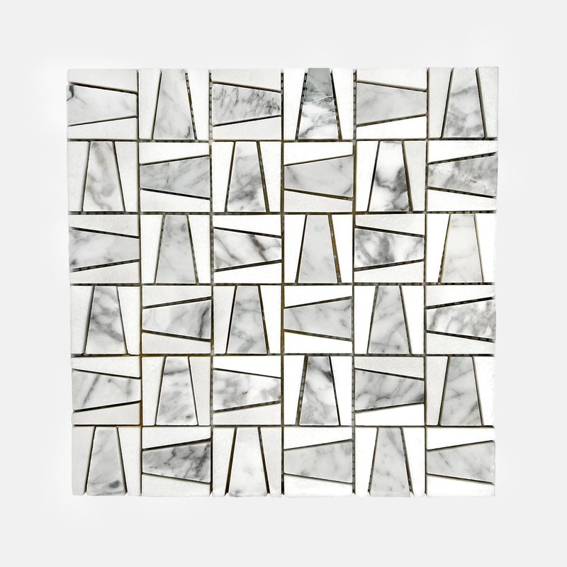Special Marble Mosaic Yugoslavia Carrara White LW40 Polished