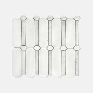 Octagon Marble Mosaic White LW44 Polished